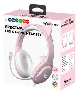 Subsonic Spectra LED ausines žaidimams, sweety rožinė