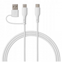 Qualo QRC-CC+A-00 Cable 2in1 USB-C – USB-C / USB-A adapter / 1.5m / white Qualo QRC-CC+A-00 Cable 2in1 USB-C – USB-C / USB-A adapter / 1.5m / white
