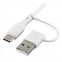 Qualo QRC-CC+A-00 Кабель 2in1 USB-C – USB-C / USB-A адаптер / 1.5 м / белый Qualo QRC-CC+A-00 Кабель 2in1 USB-C – USB-C / USB-A адаптер / 1.5 м / белый