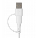 Qualo QRC-CC+A-00 Kabelis 2in1 USB-C – USB-C / USB-A adapteris / 1.5m / balts Qualo QRC-CC+A-00 Kabelis 2in1 USB-C – USB-C / USB-A adapteris / 1.5m / balts
