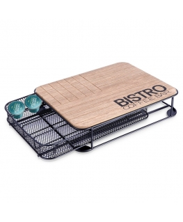 BISTROT Black Metal Coffee Capsule Holder 30.5x24x6.5 cm