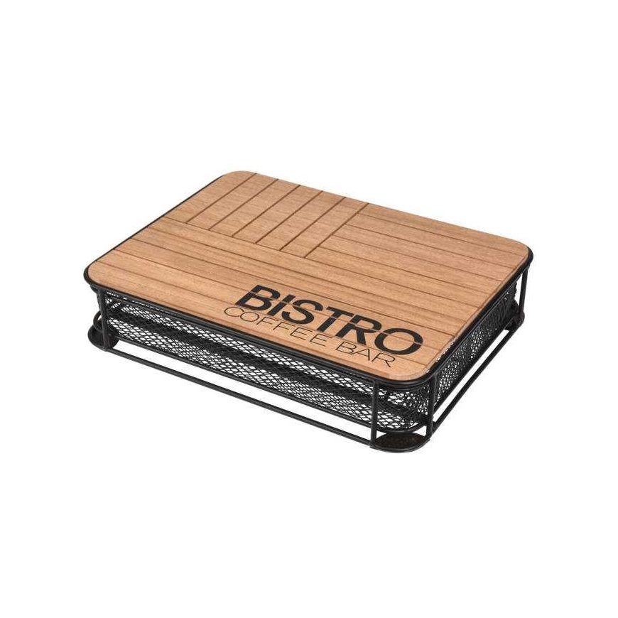 Vilde Kavos kapsulių dėklas metalinis, juodas „BISTROT“, 30,5x24x6,5 cm – 2