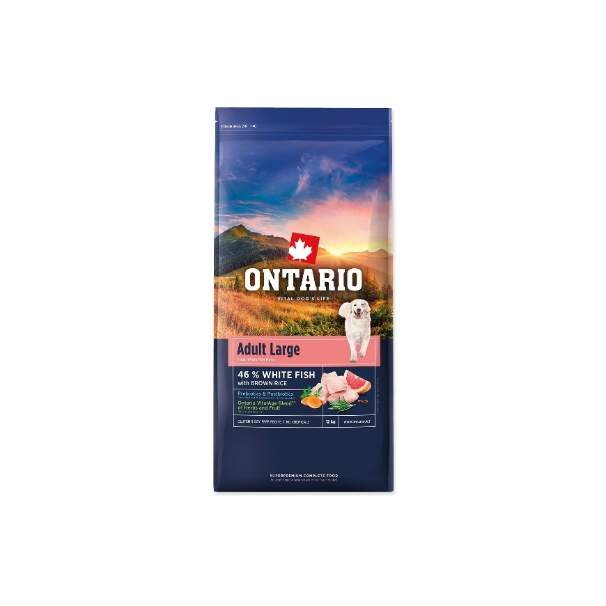 Ontario Adult Large Kala & Ruskea Riisi 12kg