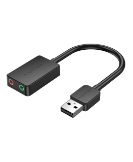 Vention 2-port USB External Sound Card 0.15M Black