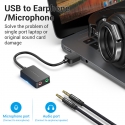 Vention 2-port USB External Sound Card 0.15M Black Vention 2-port USB External Sound Card 0.15M Black
