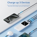 Vention Powerbank, ventiliacija, FHKW0, 10000 mAh, mikro USB, USB-C, 2xUSB-A, Valkoinen Vention Powerbank, ventiliacija, FHKW0, 10000 mAh, mikro USB, USB-C, 2xUSB-A, Valkoinen