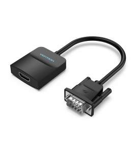 Vention ACNBB vaizdo kabelio adapteris 0,15 m VGA (D-Sub) HDMI + Micro-USB + 3.5mm Juoda