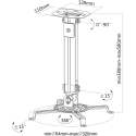 Techly Projector Ceiling Support Extension 380-580 mm Silver ICA-PM 18S Techly Projector Ceiling Support Extension 380-580 mm Silver ICA-PM 18S
