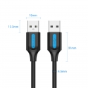 Vention USB 2.0 A Male to A Male Cable 1.5M Black PVC Type Vention USB 2.0 A Male to A Male Cable 1.5M Black PVC Type