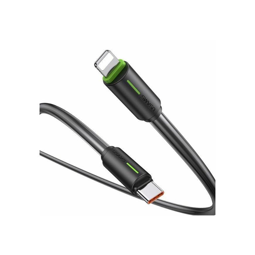 USAMS Kabel USB-C|Lightning 1m SJ732 czarny|black YU Series SJ73