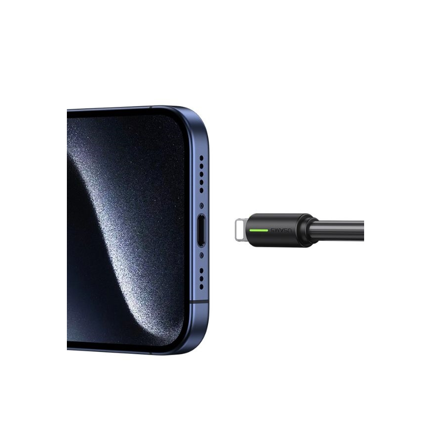 USAMS Kabel USB-C|Lightning 1m SJ732 czarny|black YU Series SJ73 – 3