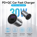 Vention Two-Port USB A+C(18/20) Car Charger Gray Mini Style Aluminium Alloy Type Vention Two-Port USB A+C(18/20) Car Charger Gray Mini Style Aluminium Alloy Type