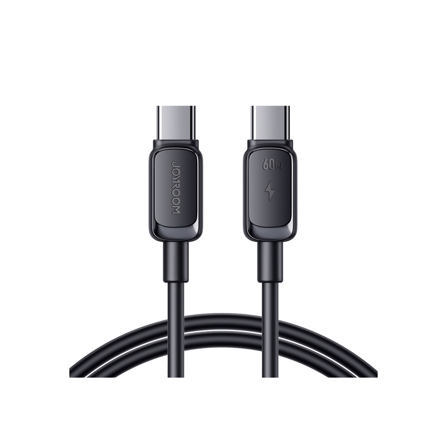 S-A14 серия Multi-Color, быстрозарядный кабель для передачи данных 60W (Type-C на Type-C), 1,2 м, черный.