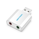 Vention USB External Sound Card Silvery Metal Type