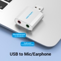 Vention USB External Sound Card Silvery Metal Type