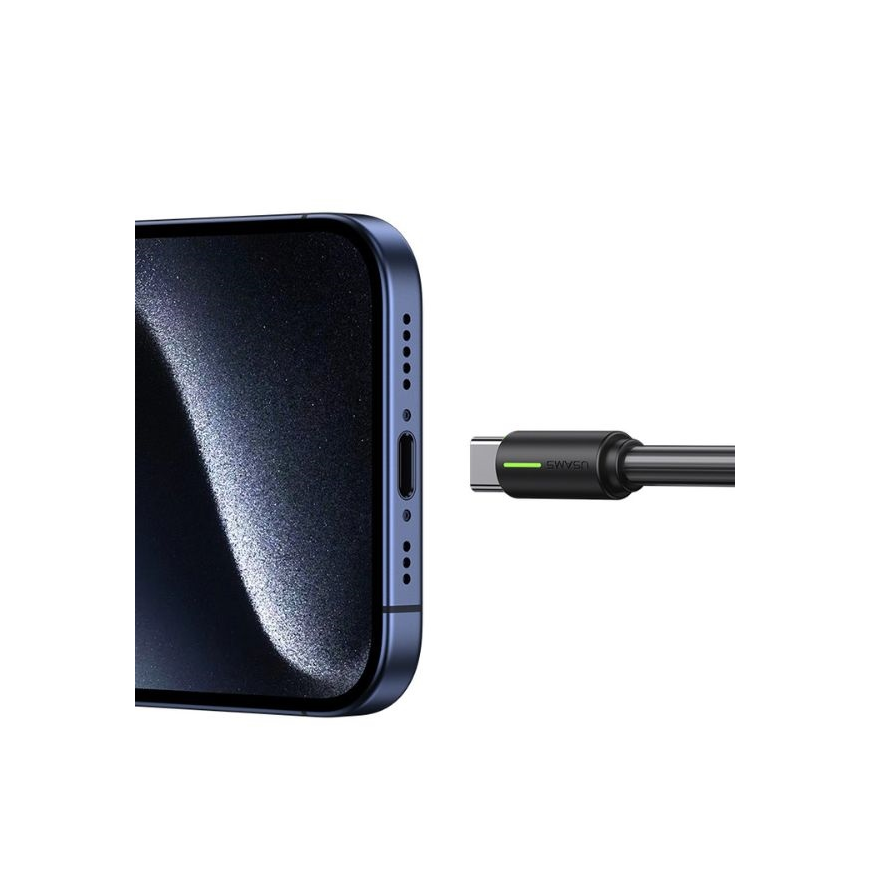 USAMS Kabel USB-C|USB-C 1m SJ734 czarny|black YU Series SJ734US – 2