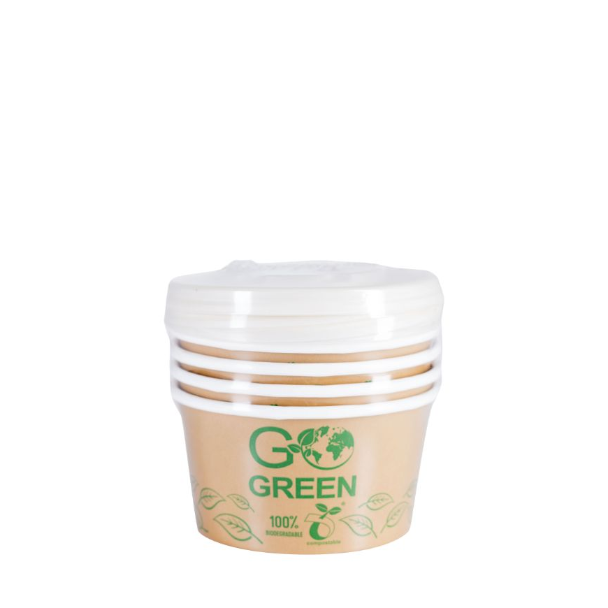 Kompostitavad kaanega toidunõud Go Green 350 ml, 5 tk. | 0,088 k