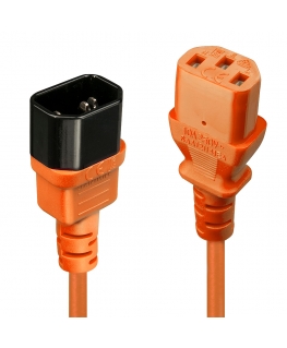 Lindy 30474 toitekaabel Must, Oranž 1 m C14 pistikut C13 pistikut