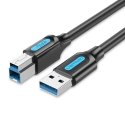 Vention COOBI USB-kaapeli USB 3.2 Gen 1 (3.1 Gen 1) 3 m USB A USB B musta Vention COOBI USB-kaapeli USB 3.2 Gen 1 (3.1 Gen 1) 3 m USB A USB B musta