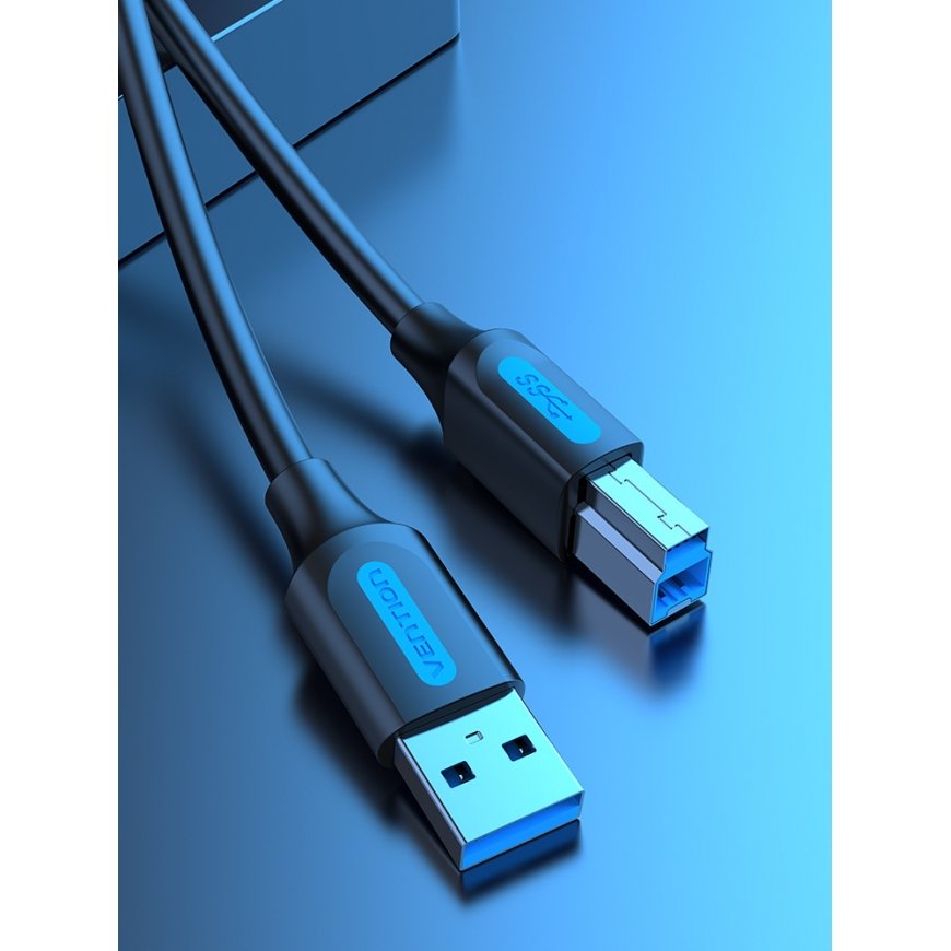 Vention USB 3.0 A Male to B Male Cable 3M Black PVC Type – 2