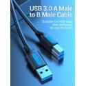 Vention COOBI USB kabelis USB 3.2 Gen 1 (3.1 Gen 1) 3 m USB A USB B Juoda Vention COOBI USB kabelis USB 3.2 Gen 1 (3.1 Gen 1) 3 m USB A USB B Juoda