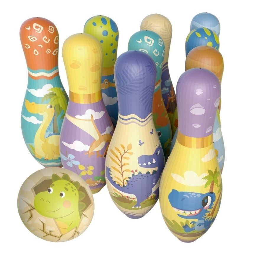 WOOPIE Soft Bowling Skill Game for Dinosaurs, 12-Piece Set – 2
