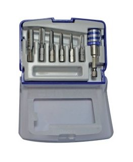 Tivoly 1/4" šešiakampis HSS grąžtų rinkinys, 7 vnt., ØM3-10mm + antgalių laikiklis "Half-box"