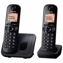 Panasonic KX-TGC212 DECT telefonas Skambintojo ID Juoda