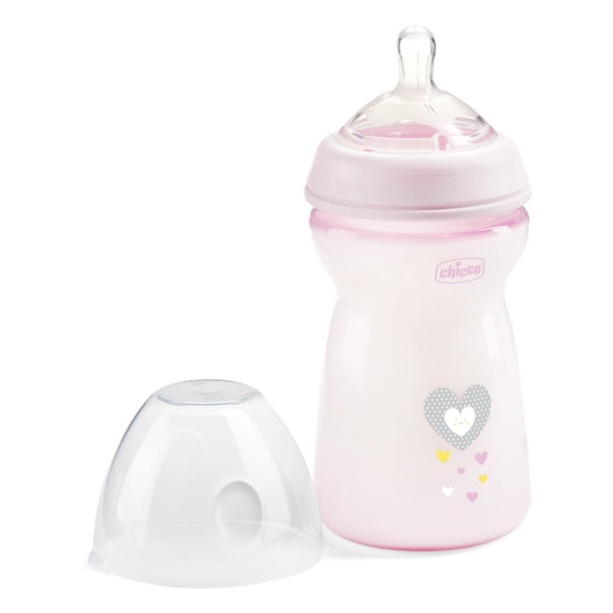 Chicco NaturalFeeling Pink Plastic Bottle 350ml 6m+ – 2