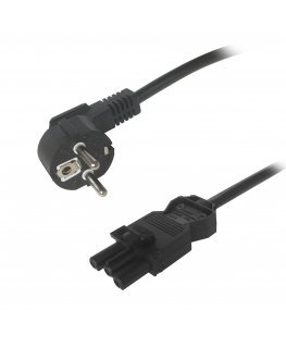Deltaco GST18 power cable, CEE 7/7 - GST18 female, black, 1m