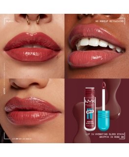 NYX Professional MakeUp Lip I.V. mitrinošs un pigmentējošs lūpu spīdums 08 Drippin' In Rose 5ml