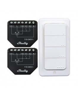 2 kpl Shelly Shutter WiFi-ohjaimia verhoille/kaihtimille + BLU RC Button 4