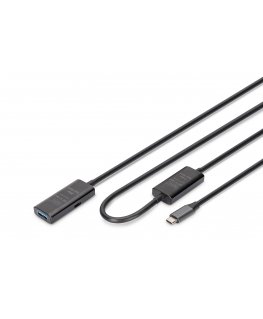 Digitus DA-73111 USB kabelis USB 3.2 Gen 1 (3.1 Gen 1) 10 m USB C USB A Juoda