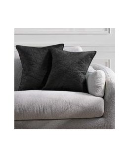 Velvet RESTILO decorative pillow cover LAILA, color black, embossed, glamorous style, material type - velvet textile, polyester 