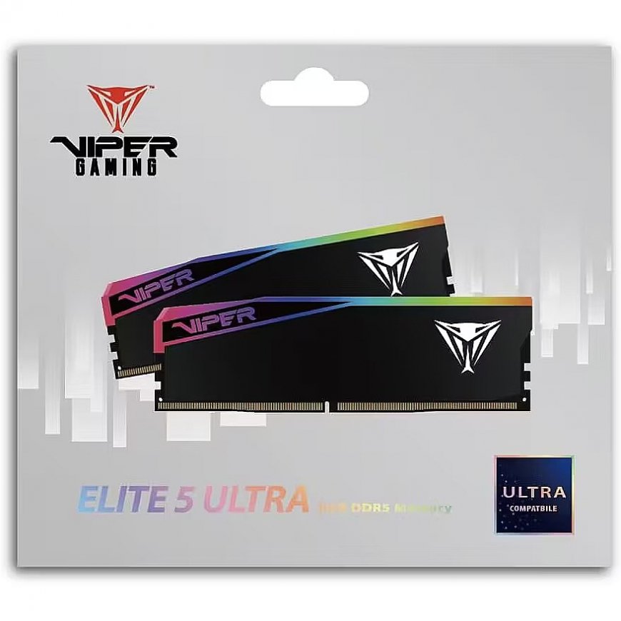 Patriot Viper Gaming RGB Elite 5 Ultra DDR5-6400 RAM, CL 32, AMD EXPO, Intel XMP 3.0 - 2x 32GB, Black – 2