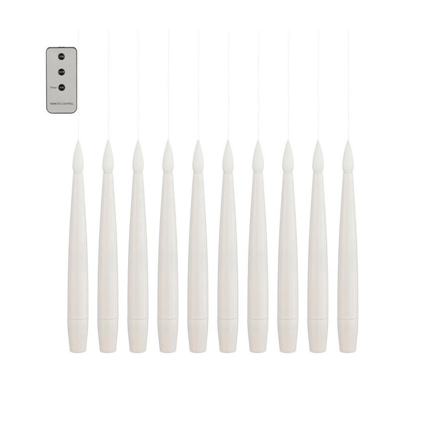 Hanging Candle Lights LED Chain with 10 Warm White LEDs, Baltas LUCA