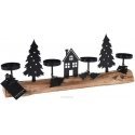 Home Styling Collection Candle Holder for 4 Tea Lights with Winter Scene Home Styling Collection Candle Holder for 4 Tea Lights with Winter Scene