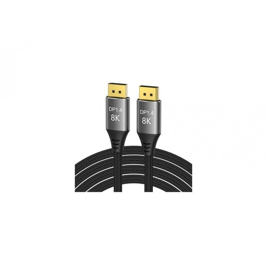 PremiumCord DisplayPort 1.4 -yhteyskaapeli 32,4 Gbit/s, 8K-resoluutio, metalli- ja kultapäällystetyt liittimet, 2m