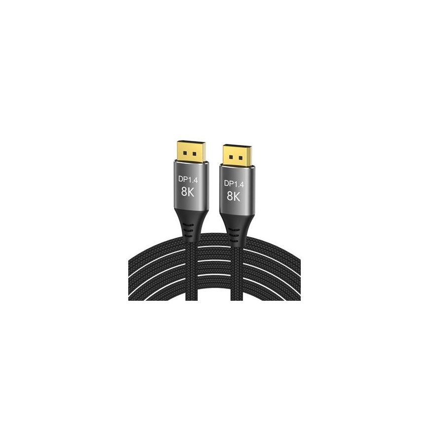 PremiumCord DisplayPort 1.4 Connection Cable 32.4Gbit/s, 8K Resolution, Metal and Gold-Plated Connectors, 2m – 2
