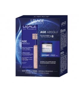 Uriage AGE ABSOLU MICRO-REDENSIFYING SERUM + Pink CREAM CASE 2 pcs