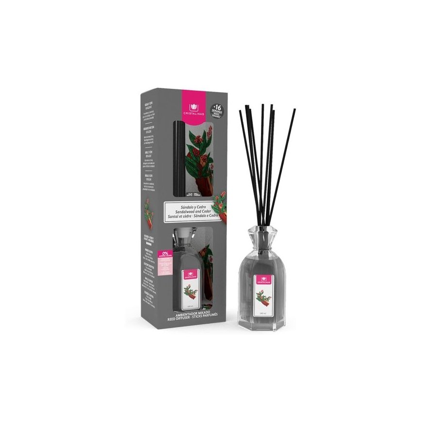 Cristalinas Mikado gaisa atsvaidzinātājs "0 Sandalo-Cedro", 180 ml – 2