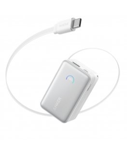 Anker Nano Power Bank 10K 45W с встроенным выдвижным USB-C кабелем, белый