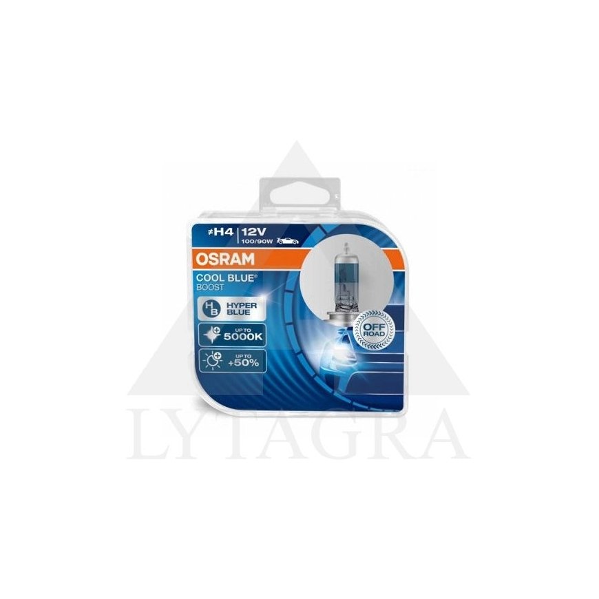 OSRAM Automotive Bulbs COOL Blue BOOST H4 100/90W 12V P43T 2pcs