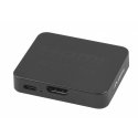 HDMI vaizdo signalo skirstytuvas - 2x HDMI 4K + USB-C jungtis, juodas HDMI vaizdo signalo skirstytuvas - 2x HDMI 4K + USB-C jungtis, juodas