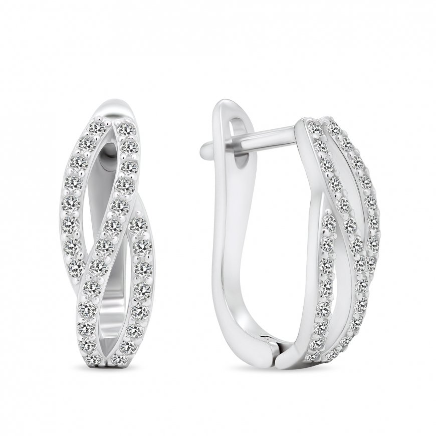 Brilio Silver Charming серебряные серьги с цирконами EA531W