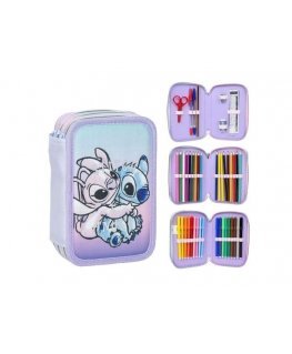 CERDÁ Disney Stitch trīskāršais pildspalvu maciņš