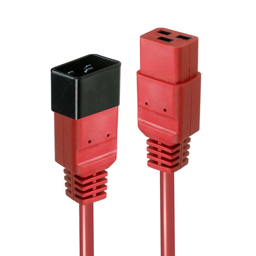 Lindy 30125 elektrības kabelis Melns, Sarkans