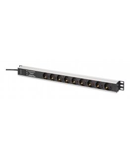 Digitus DN-95438 блок распределения питания 9 розетка(и) 1U Черный, Серебристый