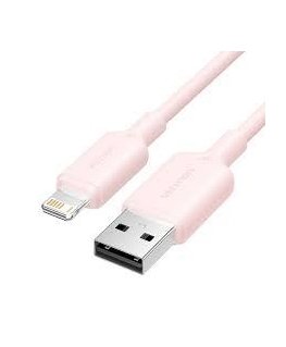 Кабель USB2.0 на Lightning, 1 м, розовый, LAMPF VENTION