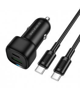 Borofone Car charger BZ34B Cloud - USB + Type C - QC 3.0 PD 38W